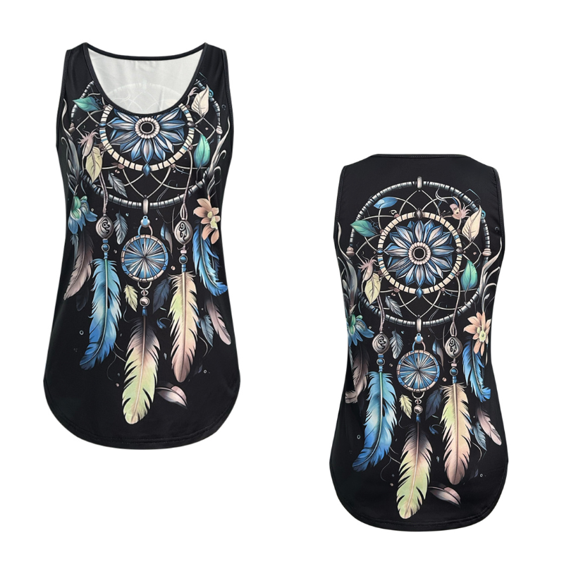 Women's Allover Print Tank Tops Sleeveless Boho Cami for Women Summer Casual Streetwear Plus Size S-XXL-CF40698