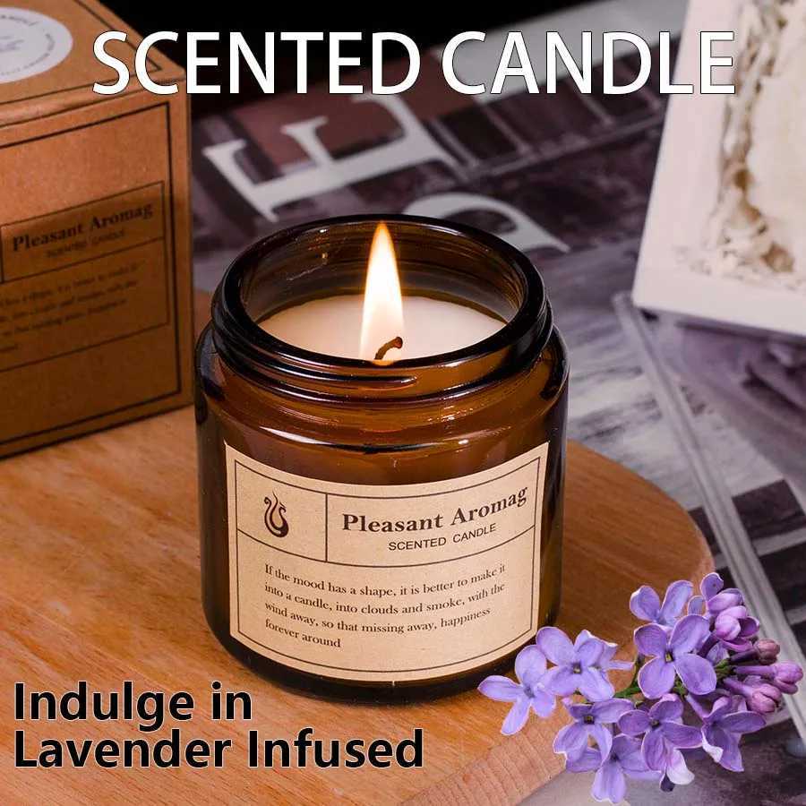 1pc Lavender Scented decorative candle smokeless aromatic cake candle fireworks room coconut wax home decor valentines C251015