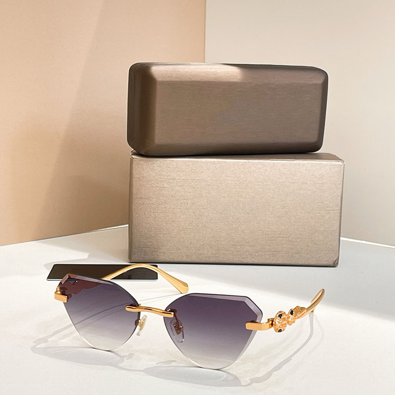 Serpenti Sunglasses BV1811LU Womens Frameless Designer Elliptical sunglasses Serpentine Metal Legs Fashion Party High Street Style UV Protection 400