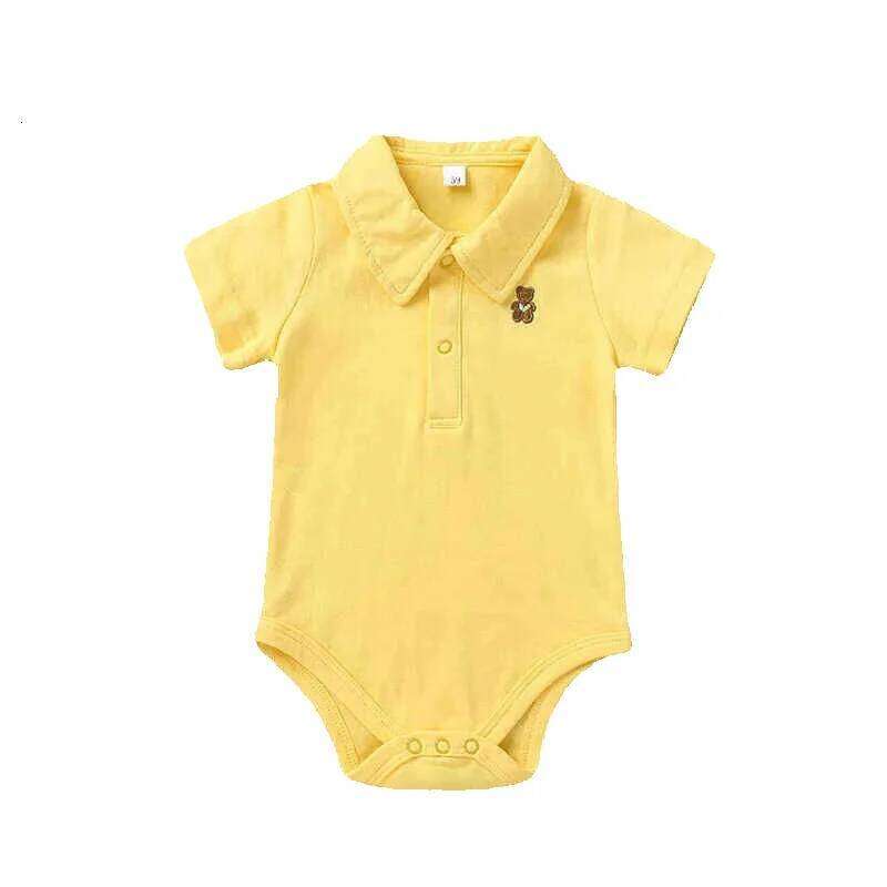 Baby Romper 0-12 Months Summer Solid 3 Colours Polo Infant Boy Girl Clothes jumpsuit born Bebies Roupas 211101 J250625