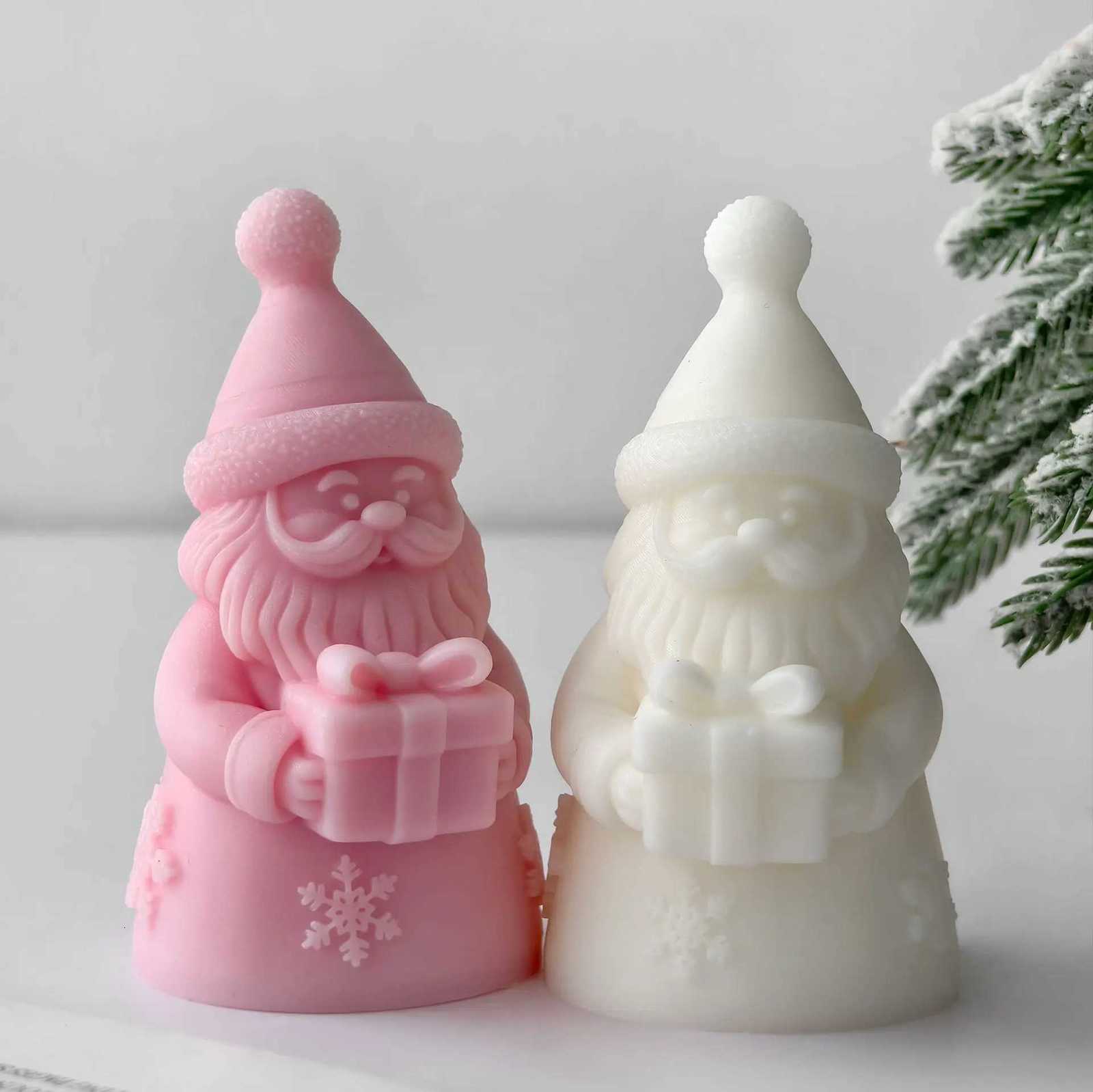 DIY Christmas Candle Silicone Mold Snowflake Santa Claus Aroma Candle Plaster Resin Decoration Mould Candle Making Supplies C251015