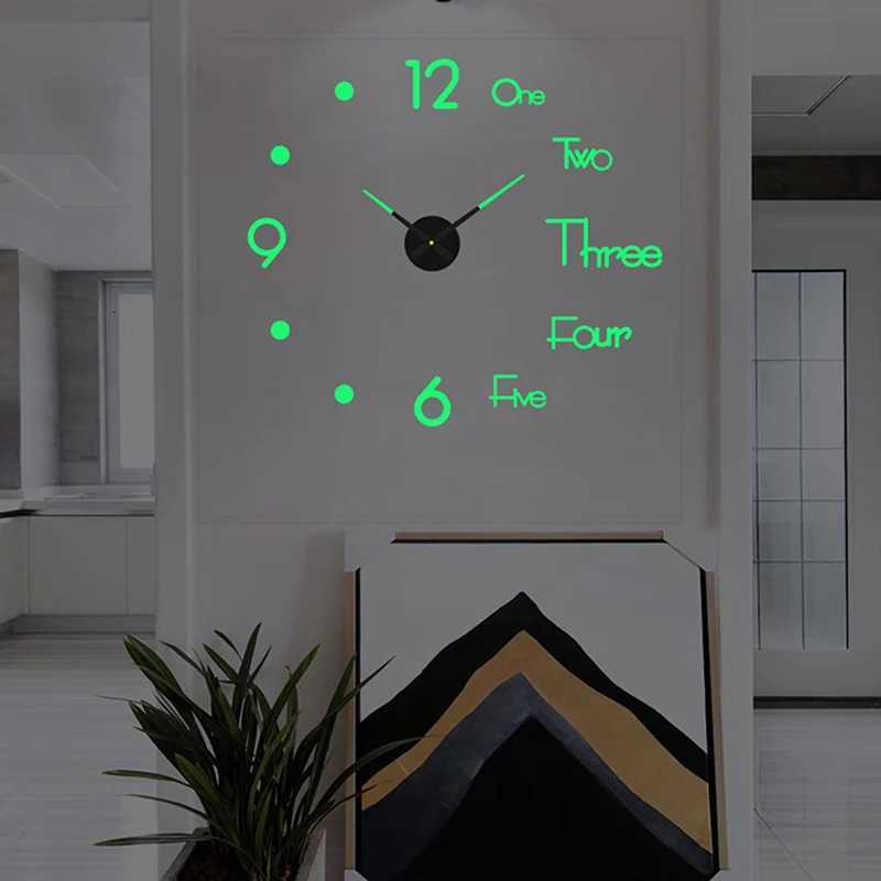 1Pc DIY 3D Wall Clock Mirror Sticker Modern Design Mute Quartz Needle Home Decor Wall Art C251015