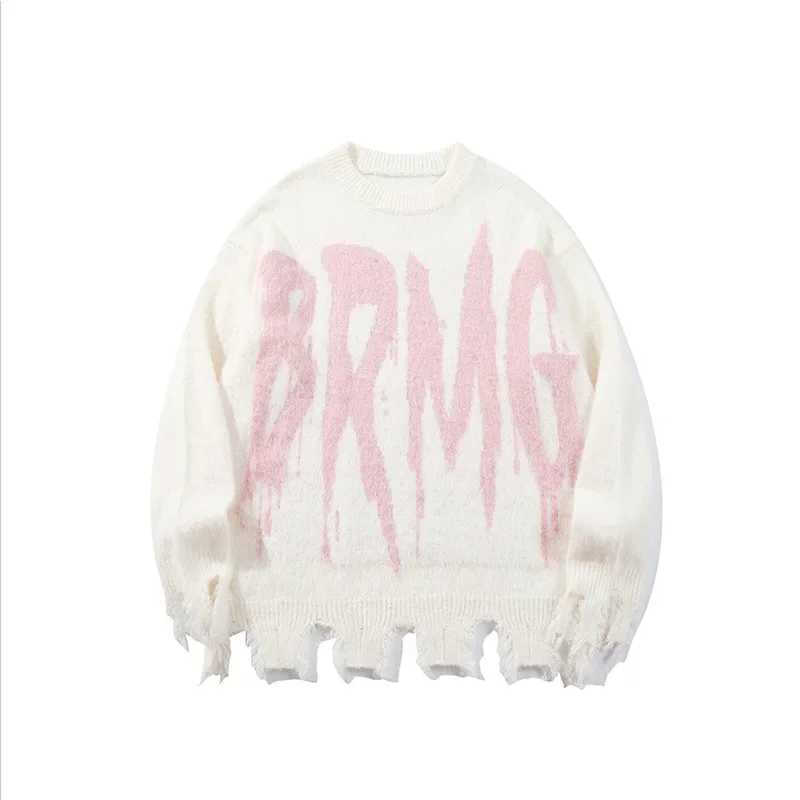 Dark Bohemian Knitwear Long Sleeve round Neck Sweater for Women Autumn Winter Loose Fit Couple Style High Street Trend J251015