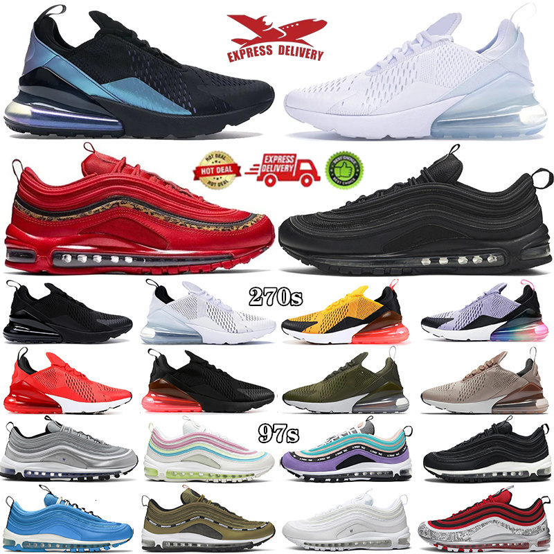 Designer shoes 270s 97s Running Shoes For Men Women Fashion Sneakers Classic Triple Black White Gold Silver Bullet Olive Wolf Grey Outdoor Platform Trainers