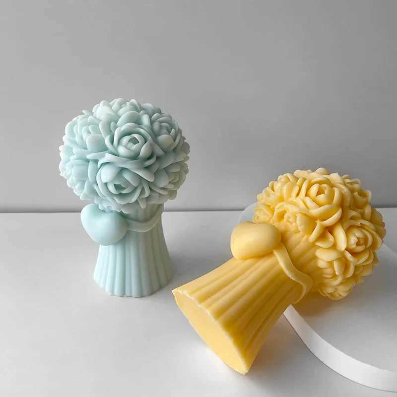 3D Flower Bouquet Silicone Mold Scented Candle Plaster Ornaments Mould Rose Flower DIY Valentines Day Gift Wedding Decoration C251015