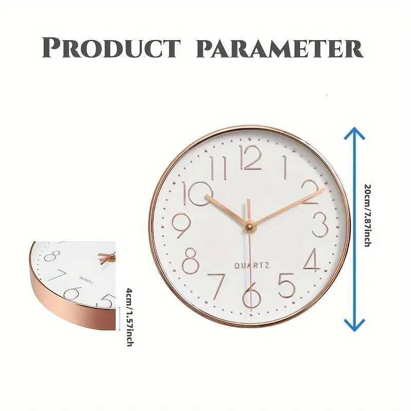 8 Inch Silent Quartz Wall Clock round Threedimensional Digital Modern Wall Clock Not Ticking Wall Clock Bedroom Living Room C251015