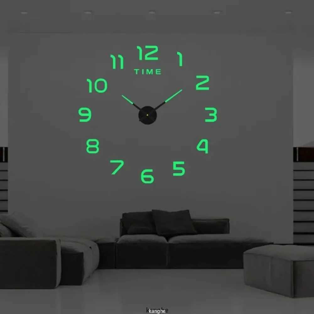2023 Modern Design Large Wall Clock 3D DIY Quartz Clocks Fashion Watches Acrylic Mirror Stickers Living Room Home Decor Horloge C251015