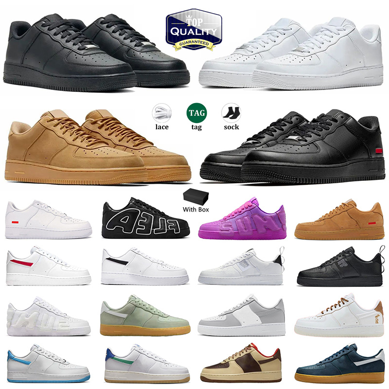 With Box one shoes classic triple white black and blue designer running shoes for men and women ideal for outdoor sports and training sneakers size 36-47