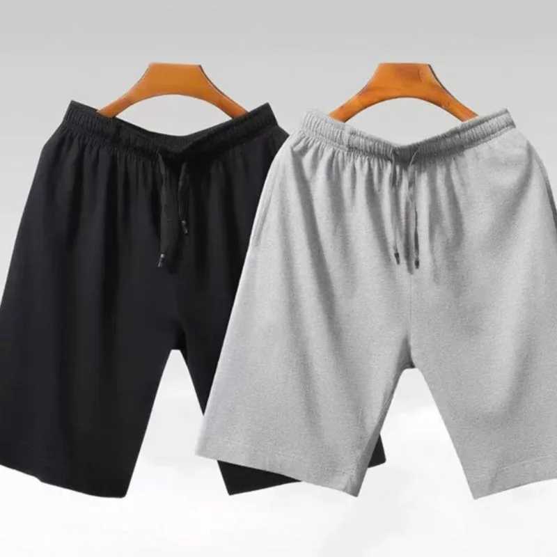Summer Mens Shorts New Casual Loose Cotton Shorts Solid Color Comfortable and BreathableT251015