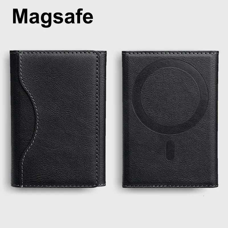 Unisex Magsafe Magnetic Card Wallet for IPhone 1615141312 Pro Max Mini PU Leather Card Holder for Apple DevicesL251015