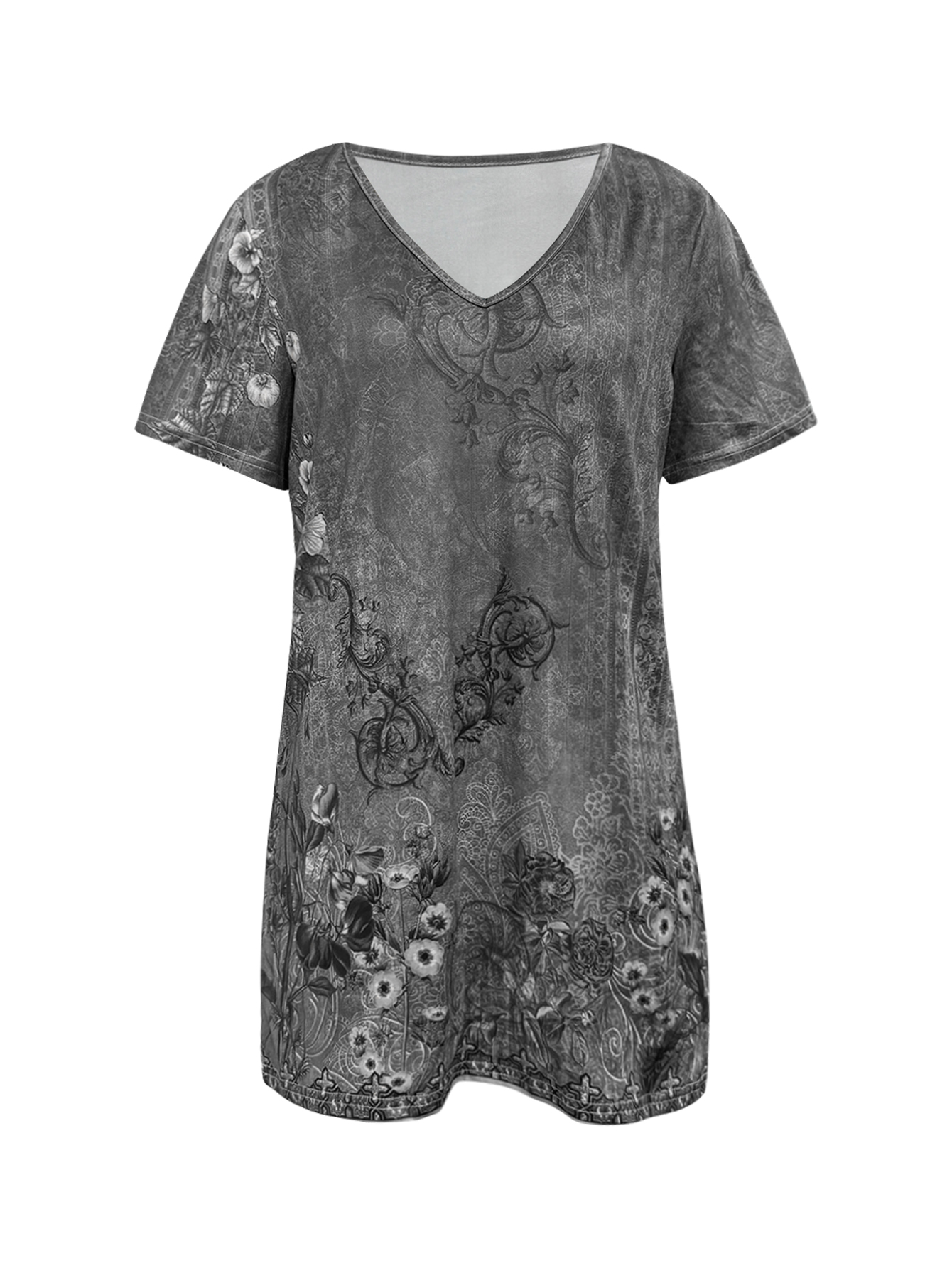 Sophisticated Motherhood Chic Purple Paisley Patterned Casual Coat Cozy Long Sleeves for Moms-CF50628