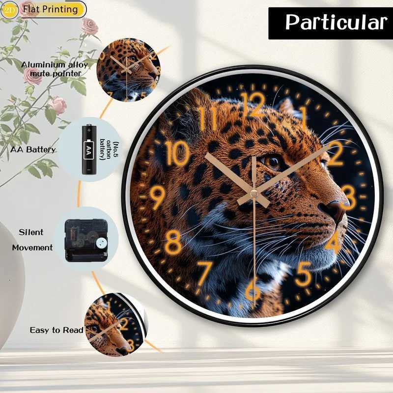Simplicity LeoPard face closeup Non Ticking Wall Clock Ideal home decor Christmas New Year gifts for dear ones C251015