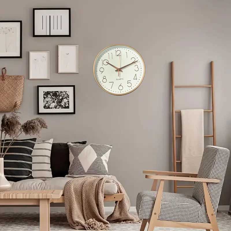 Easy To Read Digital Wall Clock Nonpunching Silent Nonticking Wall Clock for Kitchen Bedroom Childrens Study Bathroom C251015