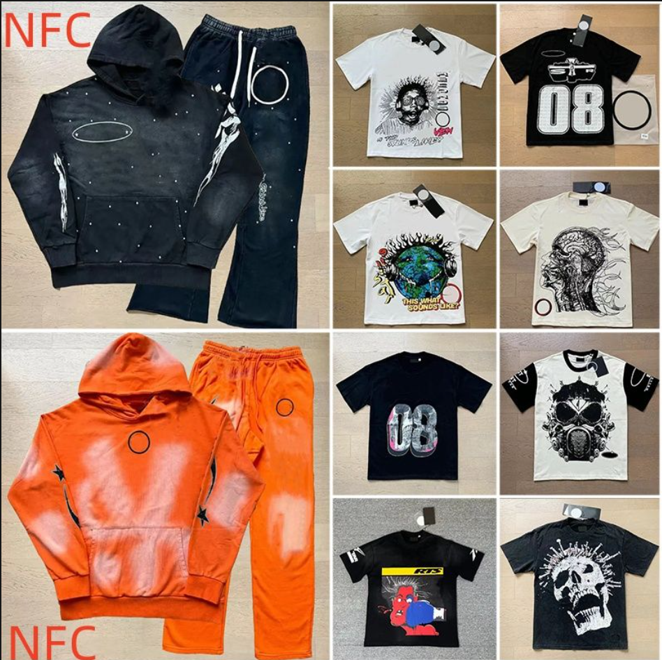 Hellshirt Star Mens Designer Hoodies Sweatshirts Hooded Tracksuits Harajuku Pullover Sweatshirts Loose Y2K Hip Hop Urban Streetwear Hoodies Men's Clothing Size