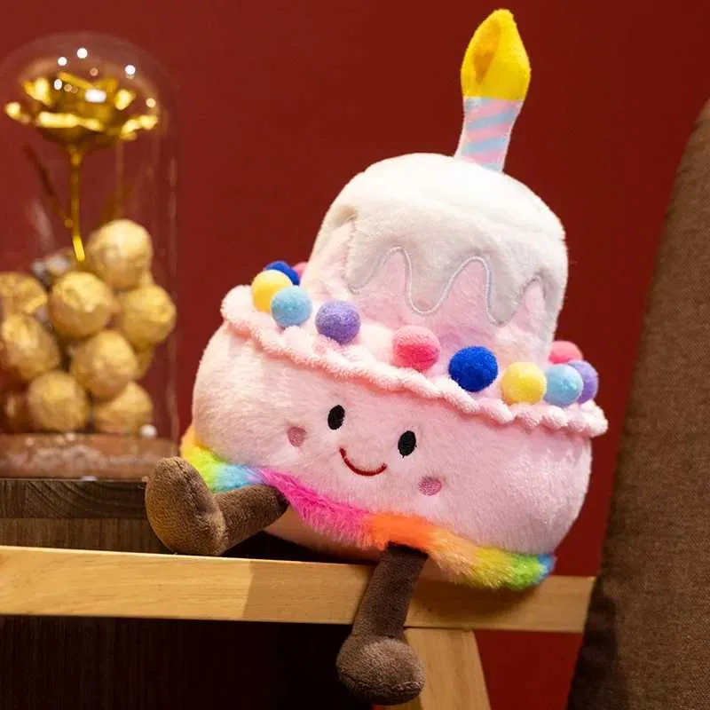 Jelly Cat Strberry Cake Plush Toys Plush Food Dessert low Kai Sweet Birthday Cake Candle For Decoration Creative Gifts Y250508