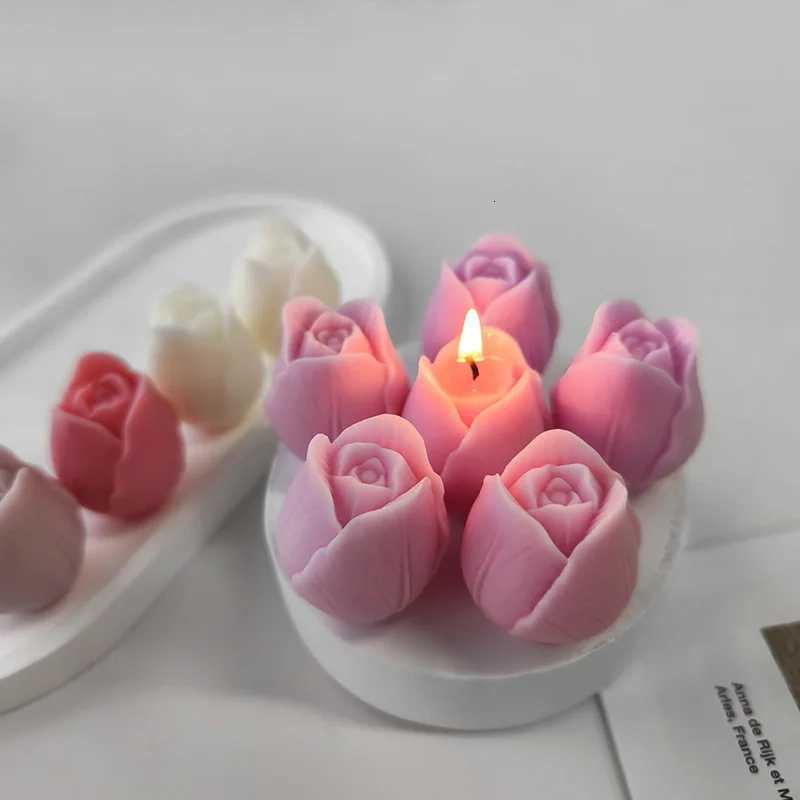Tulip Candle Holder Silicone Mold for Candles and Diffuser Stones DIY Flower Shaped Resin Craft Kit Wedding Favor Gift Deco Supp C251015