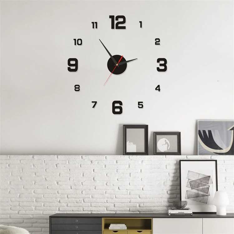 Large 3D Wall Clock Luminous ic Wall Clocks DIY Digital Clock Wall Watches Stickers Silent Clock for Home Living Room Table C251015
