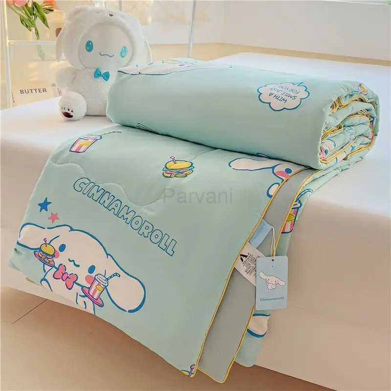 Sanrio Sanrio Hello Kitty Cartoon Cinnamoroll Kuromi Summer Quilt Washable Air Conditioner Machine Washable Soft Comfortable Blanket L251015