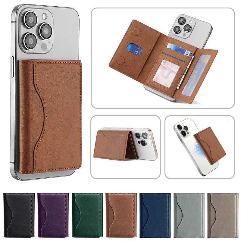 Unisex Magsafe Magnetic Card Wallet for IPhone 1615141312 Pro Max Mini PU Leather Card Holder for Apple DevicesL251015