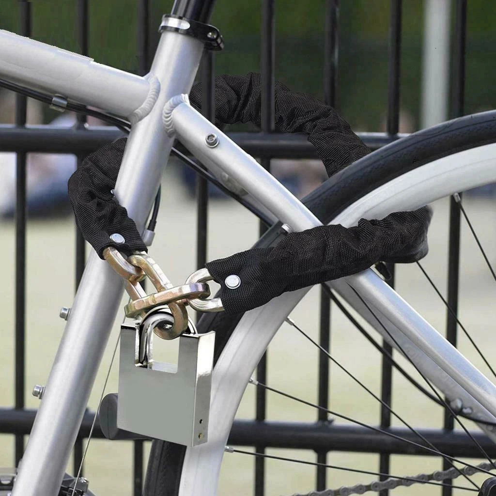 6 Ft Chain And Lock Kit Heavy Duty Chain Lock Security Long Chain Bike w 3 keys 251014