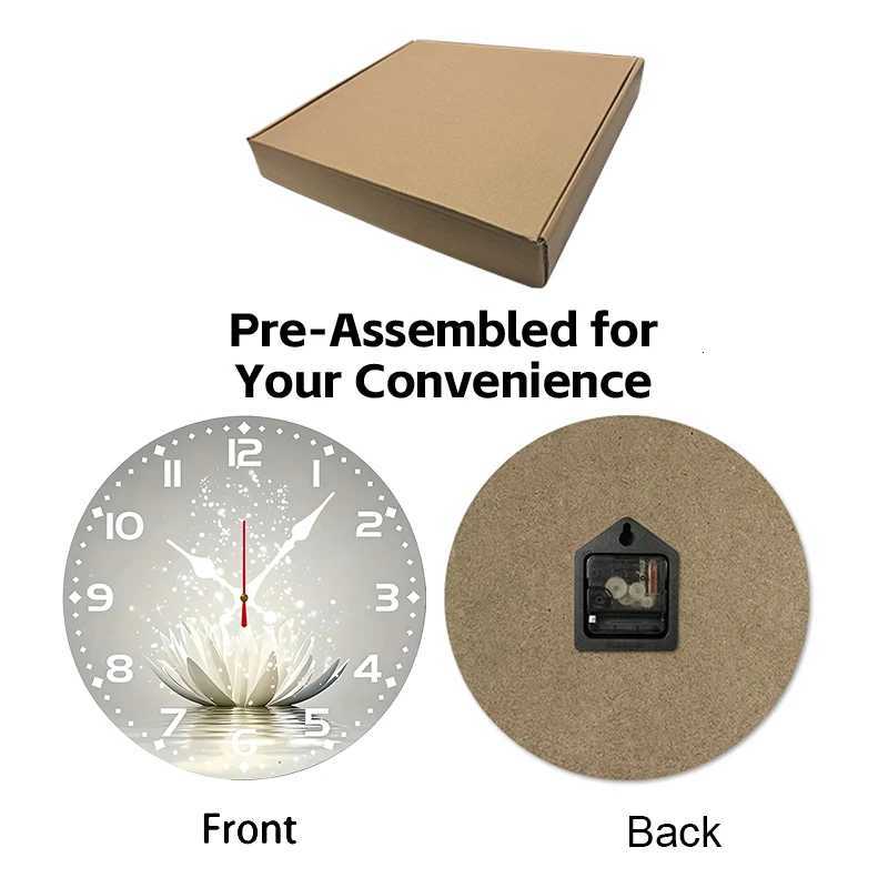 Gray Magic Wooden Round Silent Hanging Wall Clock Suitable For Living Room Office Study Room Bedroom Home Decoration C251015