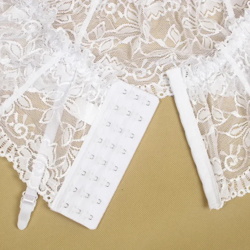 Sexy Full Hasp Garter Belt for Women Black Waist Adjustable Hasp Ultrathin Lace Top Sheer Thigh High Silk Stockings Pantyhose 251009