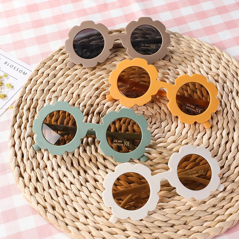 Vintage Cute Kids Girl Sunglasses Child Sun Round Flower Baby Children UV400 Sunglass Girls Boys Fashion Glasses Z260305