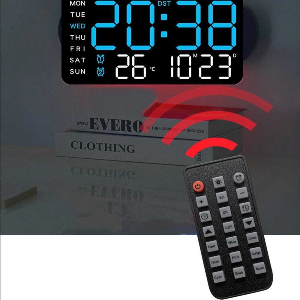 Remote Control Digital Wall Clock LED Display USB Battery DST Large Table Alarm Clock for Living Room Bedroom Home Decorations C251015
