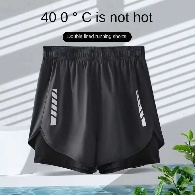 American sports shorts for mens running quick drying ice silk lining for training fitness basketball and shorts for summerT251015