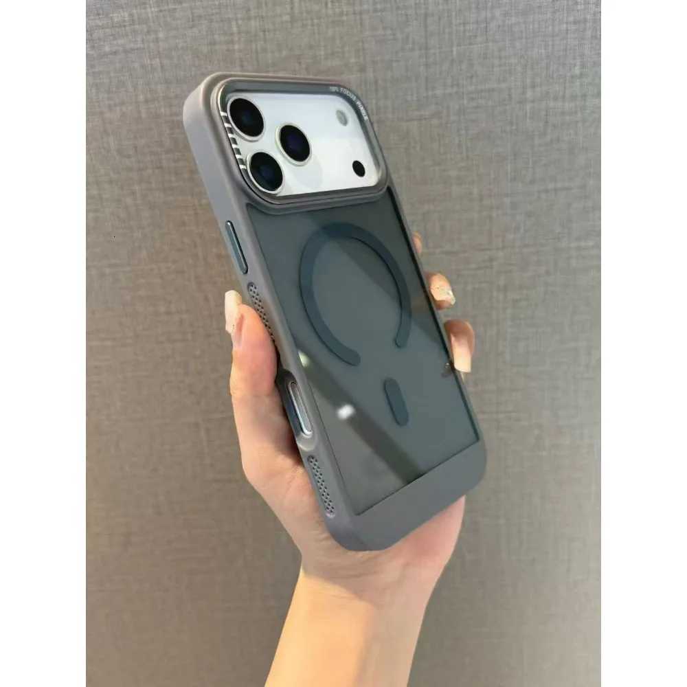 New Luxury Clear For Heat Dissipation Frame Phone Case For iPhone17 16 15 14 13 12 Pro Max Acrylic Protective Back Cover T251015