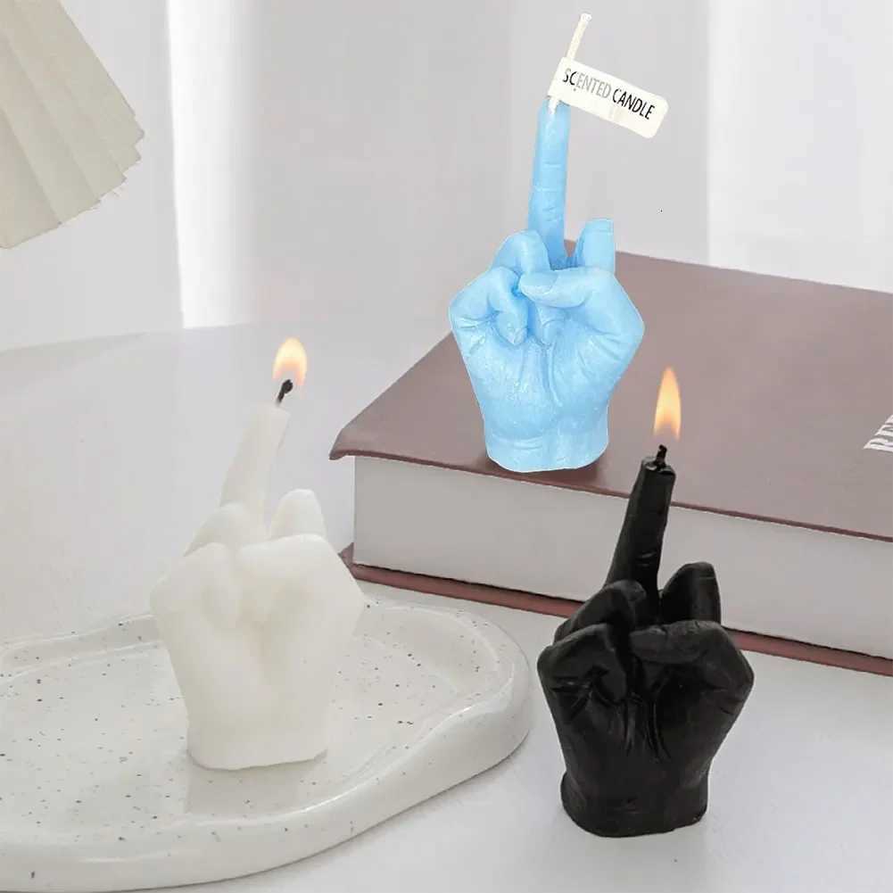 Middle Finger Scented Candle Soy Wax Long Lasting Candle Aromatherapy Hand Gesture Candles for Home Bedroom Holiday Supplies C251015