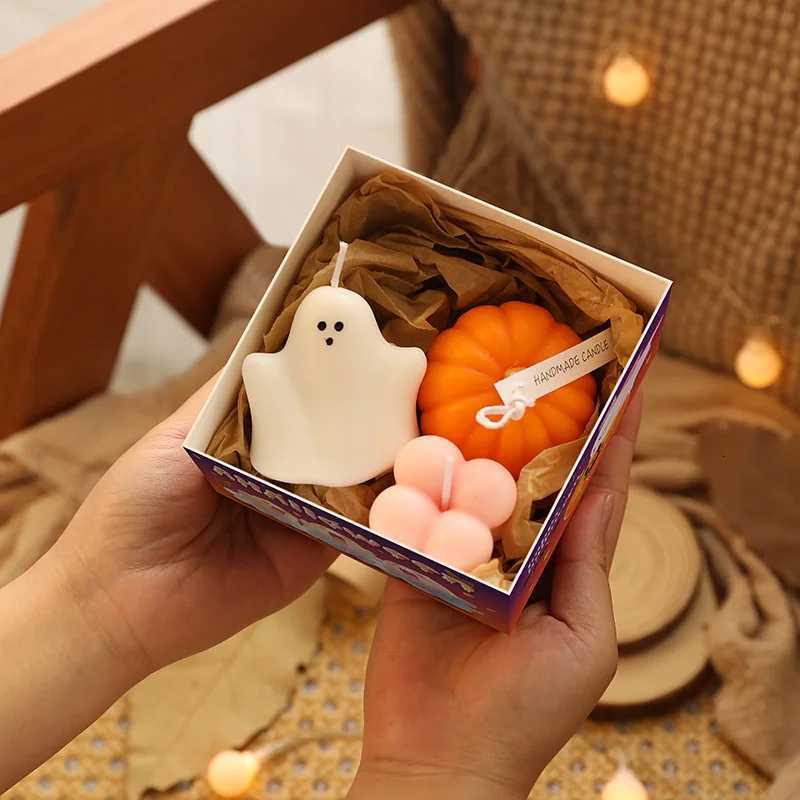 3pcsset Scented Candles Halloween Ghost Gift Box Set Home Decoration Small Ornaments Holiday Gifts C251015