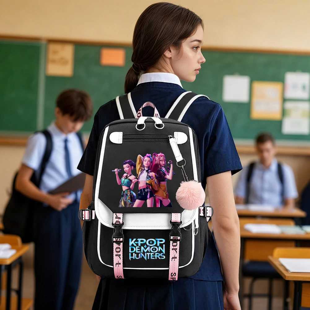 For KPop Demon Hunters Backpack Teenagers Daily Backpack 2025 Hot Movie Huntrix Demon Hunters School Bag for Students Girls BoysW251015