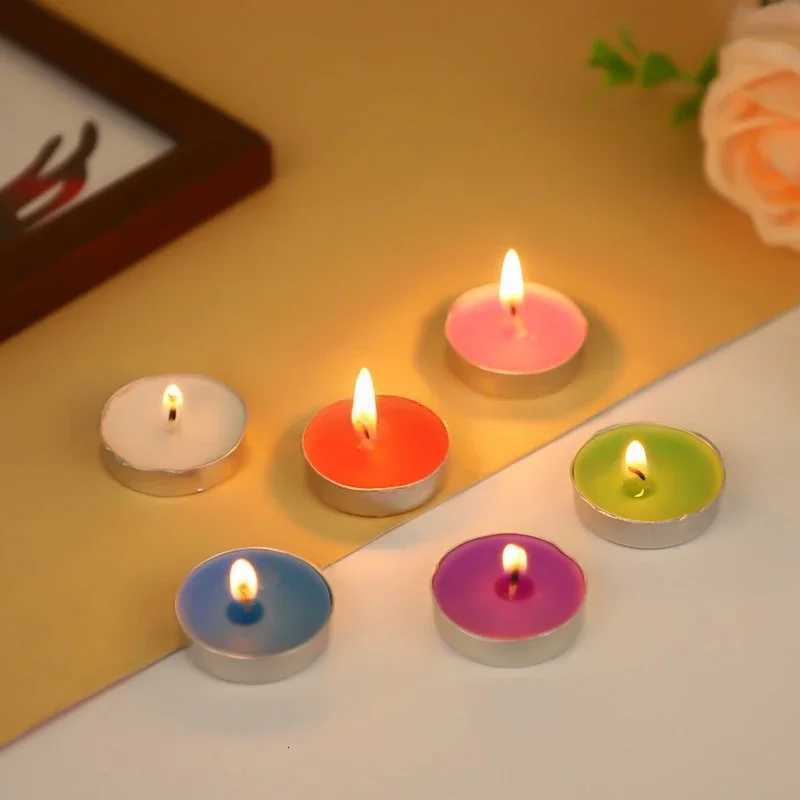 50pcs Round Heart Tea Lights Romantic Atmosphere Candles Anniversaries Wedding Party Hotel Decor Odorless Candles Wholesale C251015