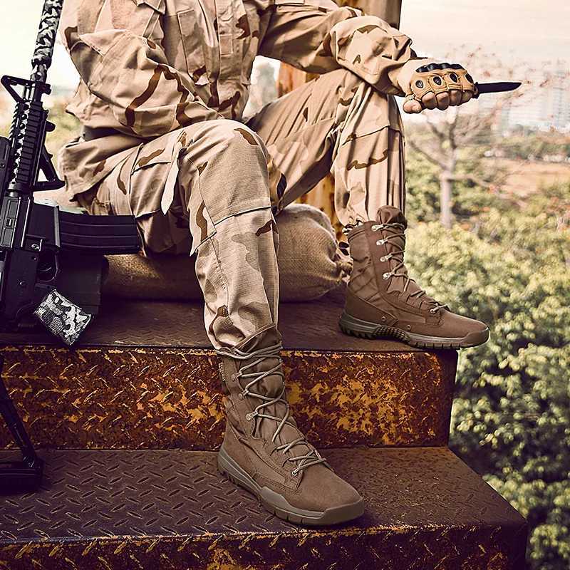 Outdoor tactical military boots for men lightweight breathab high cut wearresistant combat boots Y251015