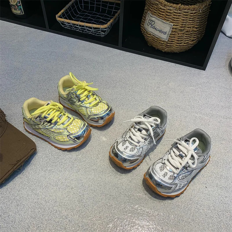 2025 Toddler Kids Orbit Metallic Running Sneaker Children Casual Fashion Trainers Boys Girls Sports Walking Glowing Tennis Shoes 251015