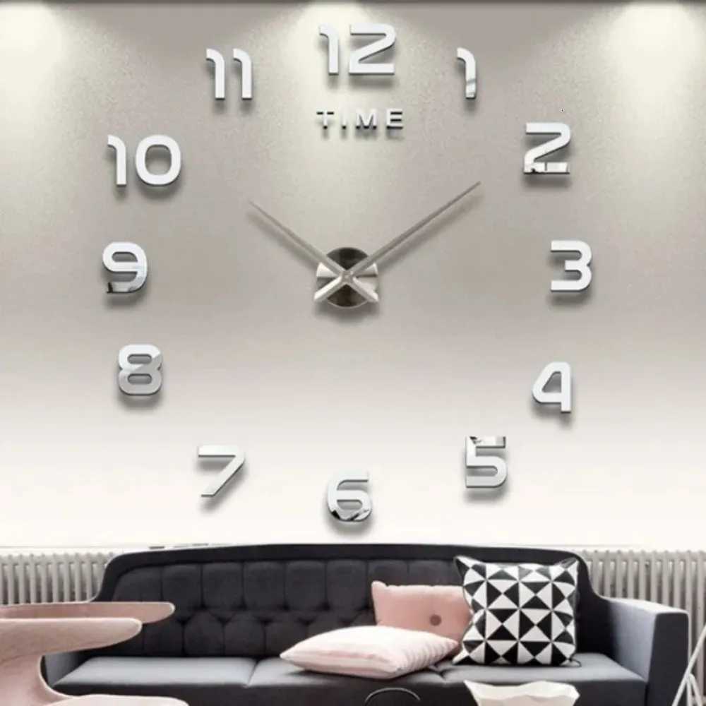 2023 Modern Design Large Wall Clock 3D DIY Quartz Clocks Fashion Watches Acrylic Mirror Stickers Living Room Home Decor Horloge C251015