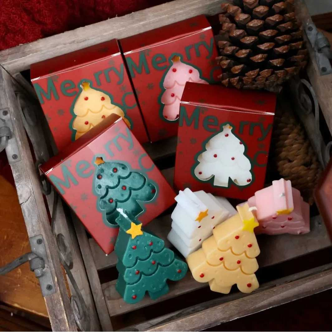 Christmas Scented Candle with Box Mini Christmas Tree Shape Fragrance Candle Home Decor Candle Gift for Friends Women Souvenir C251015
