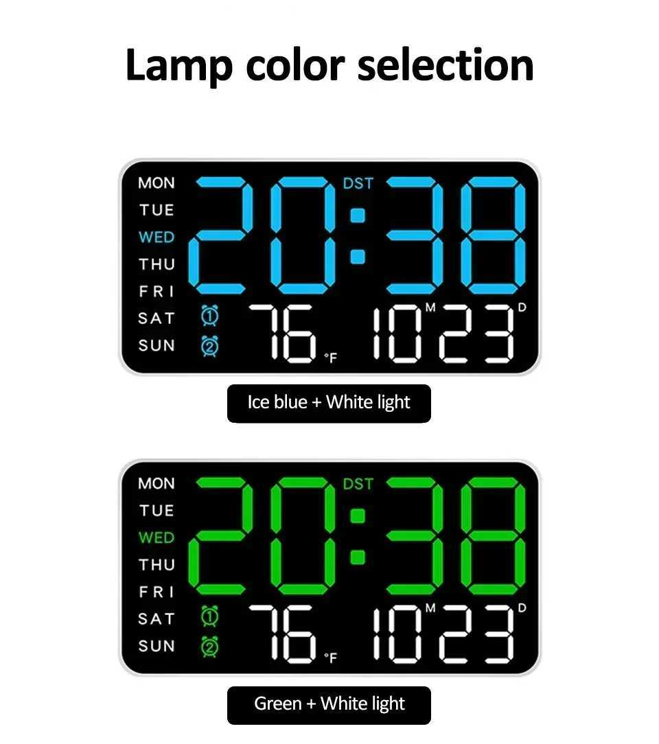 Extra Large Digital Wall Clock with LED Display with Date Temperature Timer for Living Room Bedroom Gift for Seniors C251015