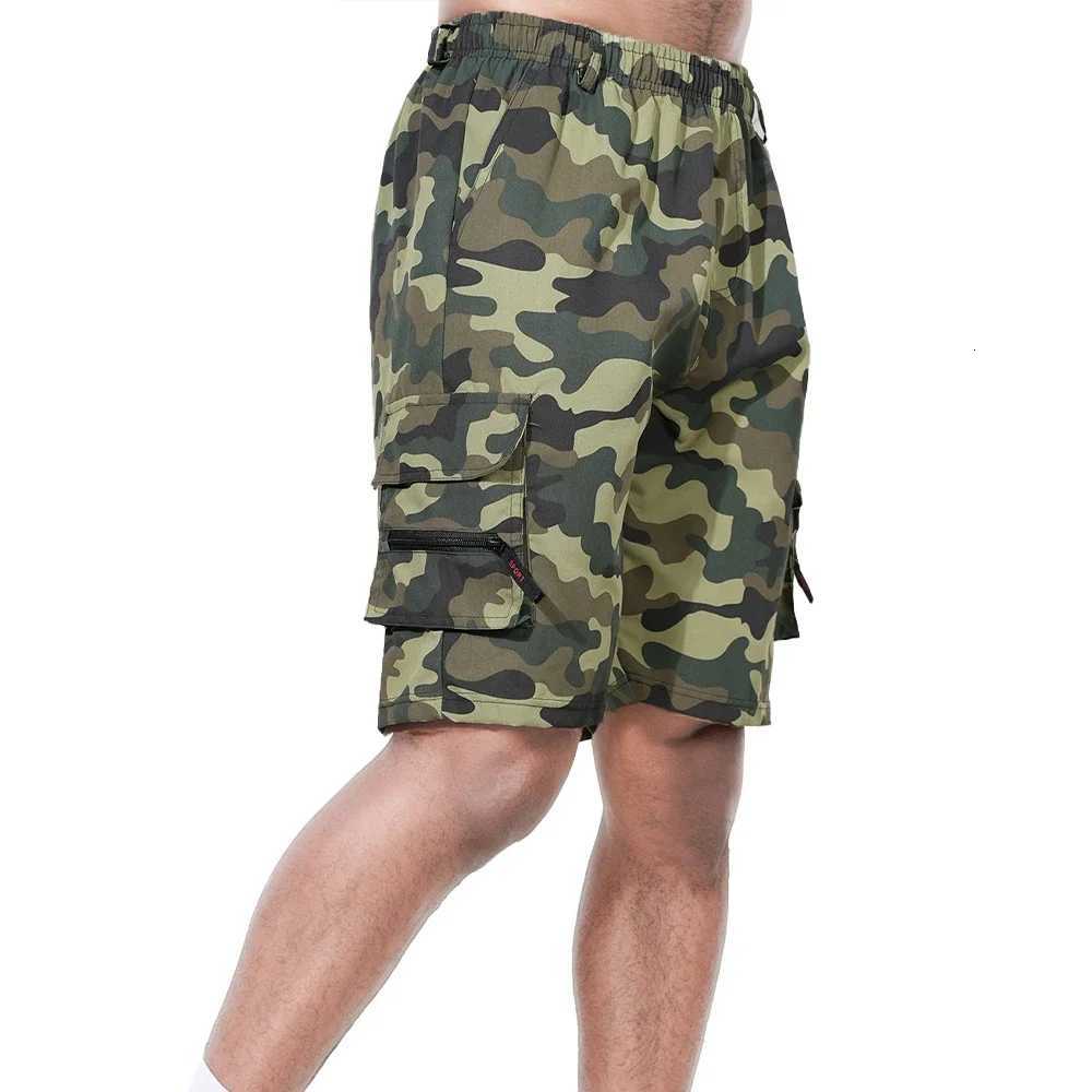 Mens Cargo Shorts Summer Oversized Pants Elastic Waist Large Size Outdoor Jogging Sweatpants Trend Multi Pockets Men ClothesT251015