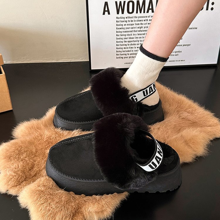 Hot new free shipping designer slippers for womens flat slippers brown khaki black New Fashionable Versatile Winter Fluffy Thickened Cotton Shoes