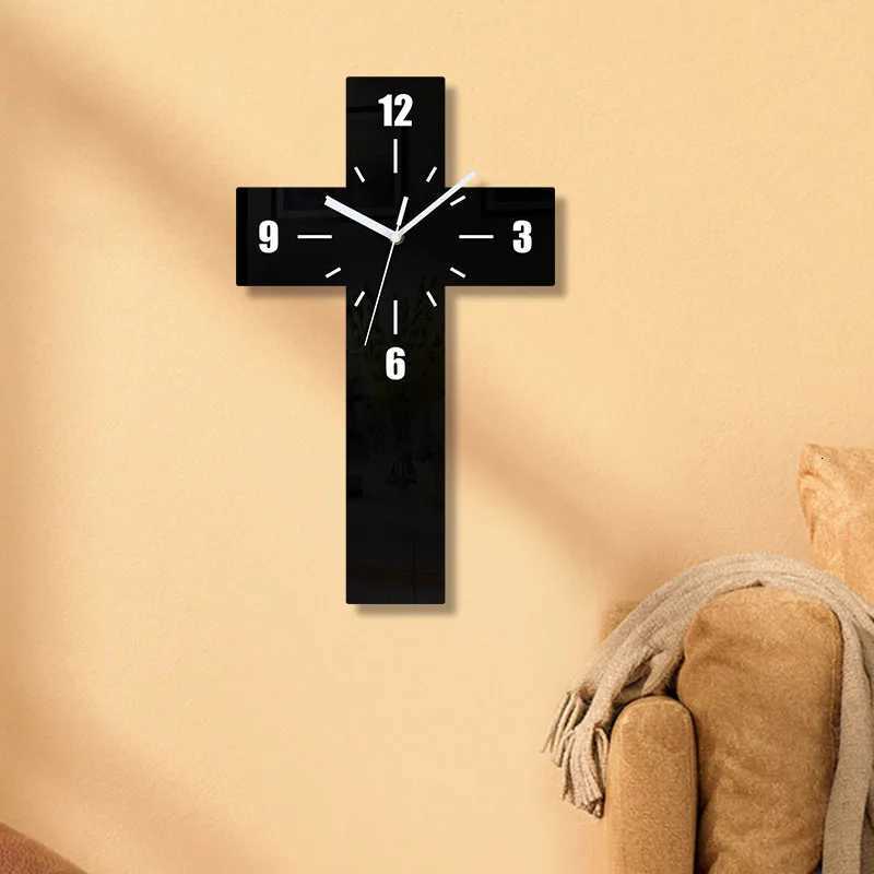 Cross Clock Pendant Silent Suitable for Home Decoration Wall Decoration Halloween Room Decoration C251015