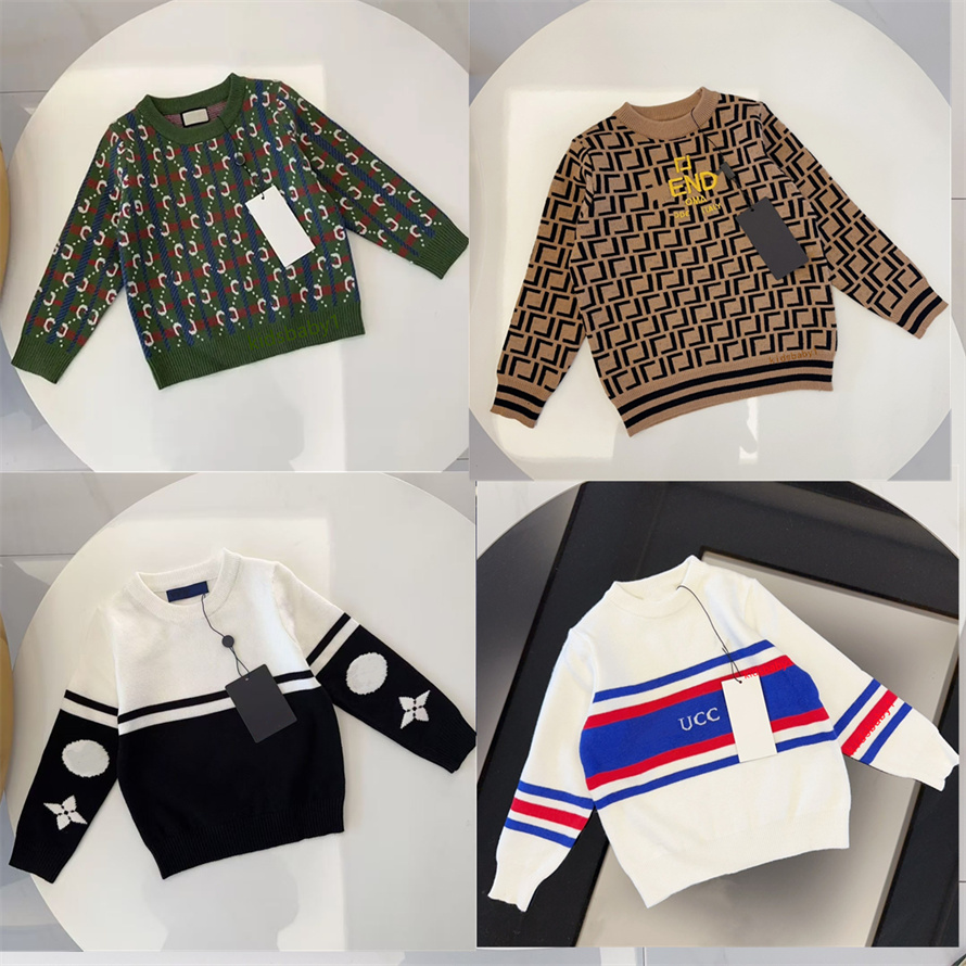 Kids Designer Clothes Children's Sweaters Kids Coat Suitable for boys and girls. Fall/Winter Style. Children's Warm Letter-Printed Pullover Sweater size90-150 A57