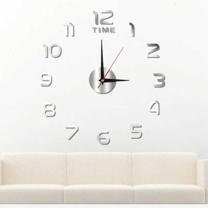 Living Room Wall Decoration Digital Clock Small Garden Acrylic Mirror Sticker Decoration Decorations for Home Room Art Bedroom C251015