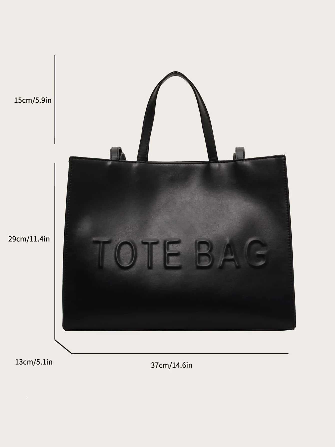 Large Capacity Fashionable Tote Bag With Letter Print Fashion Solid Color Simple Crossbody Bag Women Casual Handbag Shoulder BagW251015