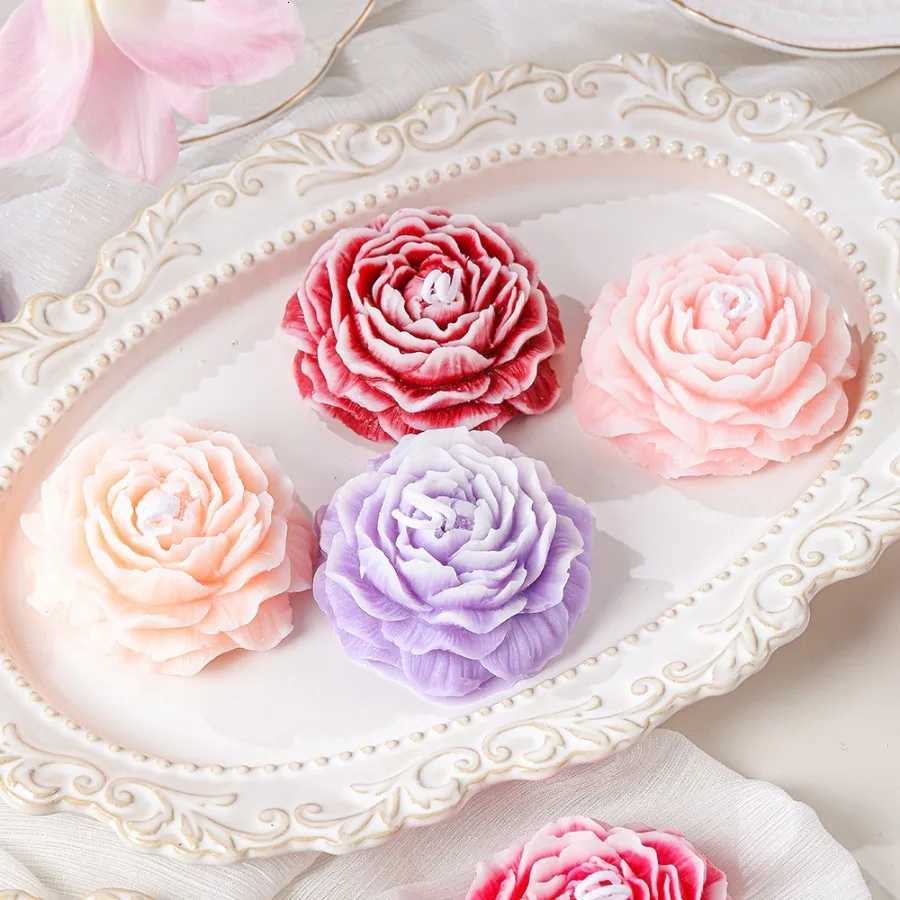 1pc Peony Flower Aromatherapy Candle Holiday Decoration Bridesmaid Gift Box Packaging Birthday Gift Wedding Keepsake Easter Gift C251015