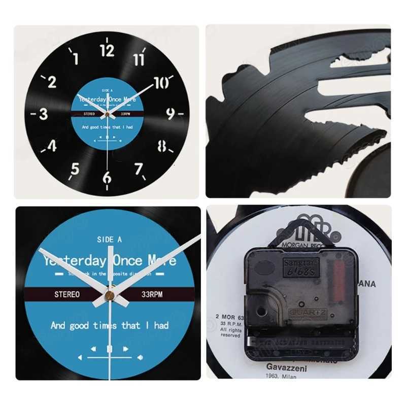 Elegant Counterclockwise Wall Clock 12Inch Quiet Mechanism Vinyls Record Reverse Wall Clock for Bedroom and Living Room C251015