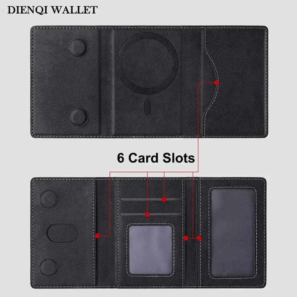 Unisex Magsafe Magnetic Card Wallet for IPhone 1615141312 Pro Max Mini PU Leather Card Holder for Apple DevicesL251015