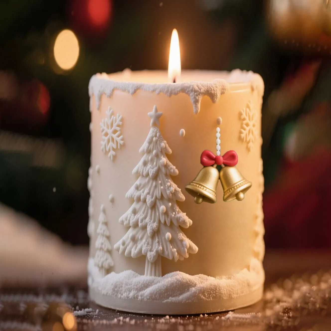 Christmas Snowflake Candle Silicone Mold DIY Cylinder Aroma Wax Xmas Decor Holiday Home Craft Gift Making C251015
