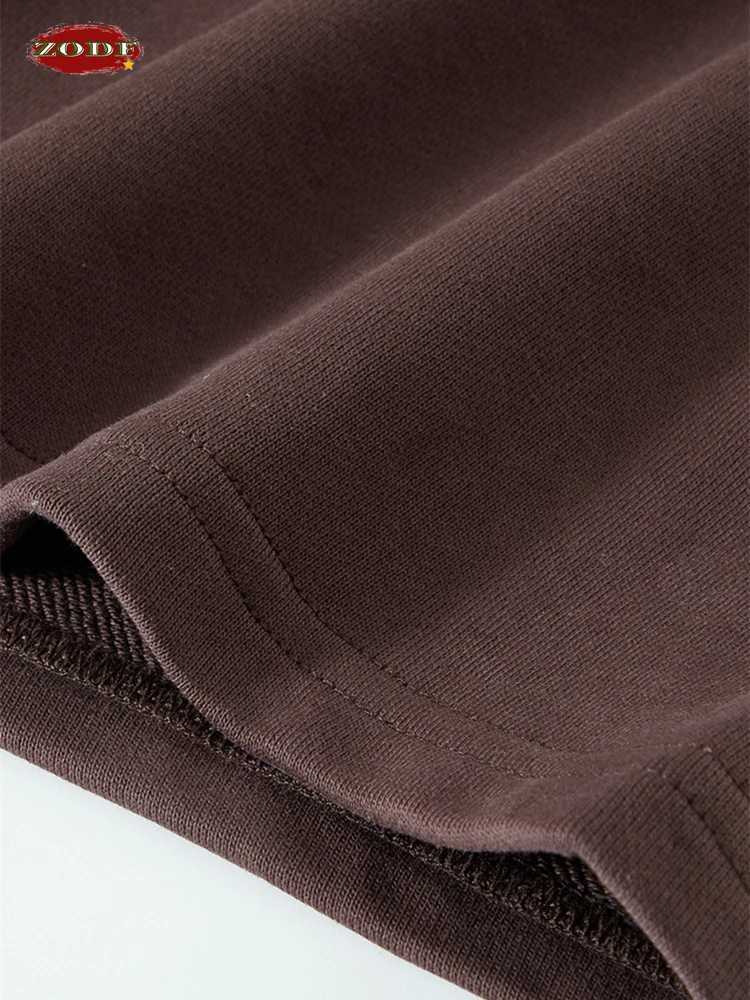 ZODF Solid 2024 Summer 400gsm Cotton Shorts For Men Women Unisex Loose Comfortable Short Pants Brand Bottoms HY0783T251015